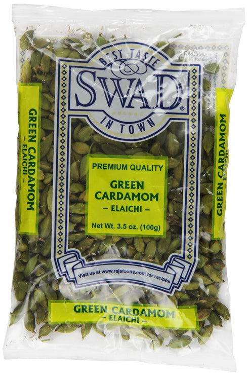 Swad Cardamom Indian Grocery Spice - Green Pods, 3.5 Ounce