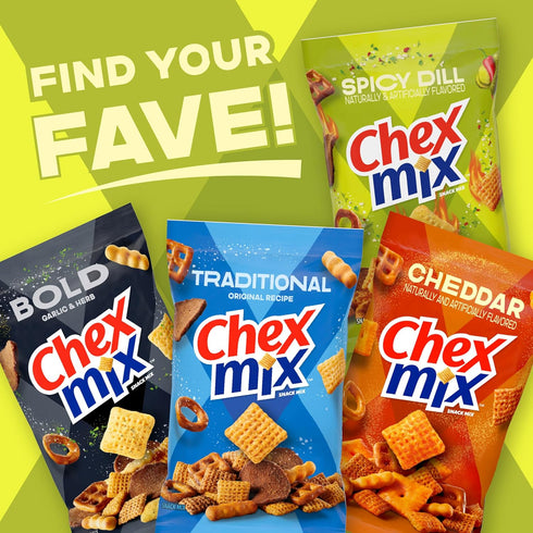 Chex Mix 13.5 oz Spicy Dill Snack Mix, Savory Snack Bag, Family Size