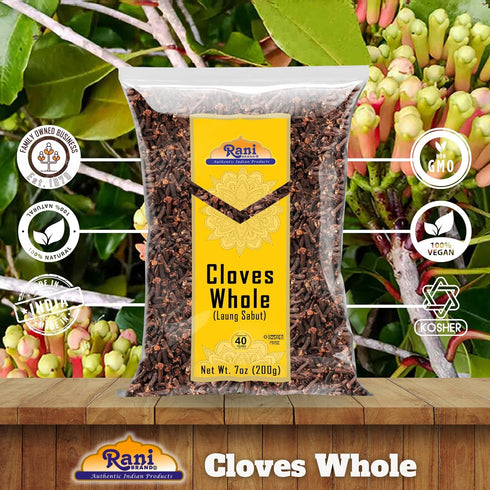 Rani Cloves Whole (Laung) 7oz (200g), Great for Food, Tea, Pomander Balls, Hand Selected, All Natural, Kosher, Vegan