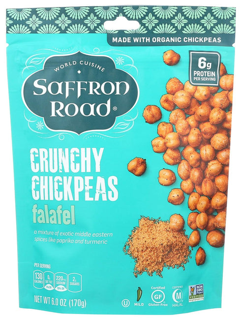 6 Saffron Road Organic Crunchy Chickpeas, Falafel, Ounce