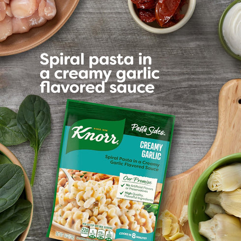 Knorr Pasta Sides Creamy Garlic, 4.4 oz, No Artificial Flavors