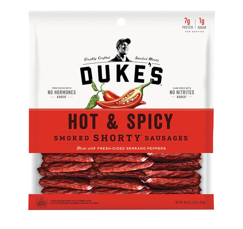 DUKE'S Hot & Spicy Andouille Smoked Shorty Sausages - Cajun Flavor