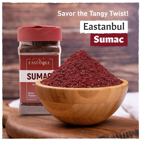 Eastanbul Sumac Spice Powder, 6.4oz Ground Turkish Sumac for Mediterranean & Middle Eastern Dishes