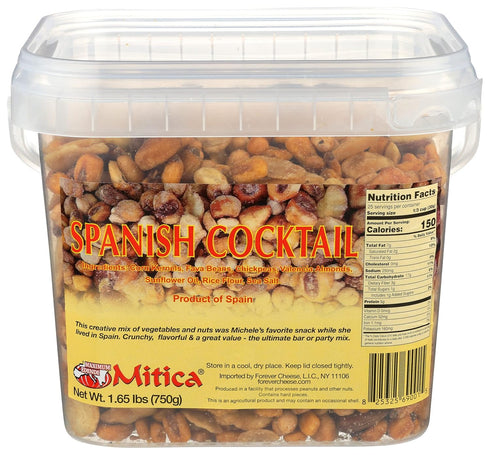 Mitica Spanish Cocktail Mixed Nuts Prepacked Tub, 750 GR