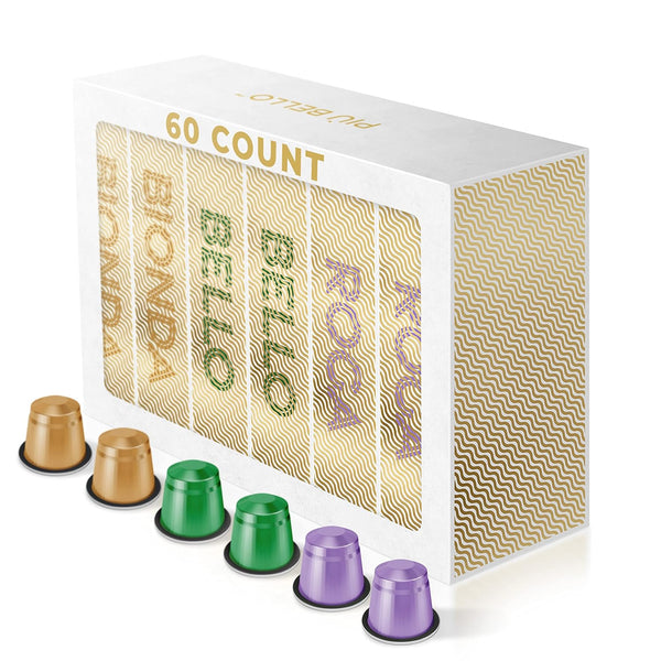 Piu Bello Espresso Coffee Pods for Nespresso Original Machines Variety Pack 3