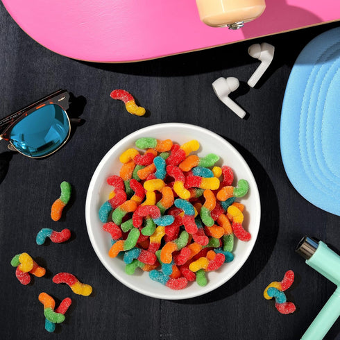 Gummy 2 (Pack 18) Trolli Sour Brite Crawlers Minis Candy, Sour Worms, Ounce Treat-Size Pouches
