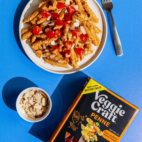 Veggiecraft Farms Penne Pasta - Low Carb, High Protein, Gluten Free, Plant Based, 8 Ounce