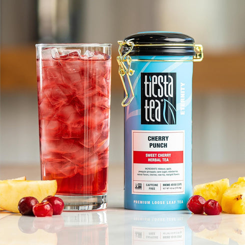 50 4oz Tiesta Tea - Cherry Punch, Loose Leaf, Sweet Cherry Herbal Drink, Premium Blend, Non-Caffeinated Fruit Tea