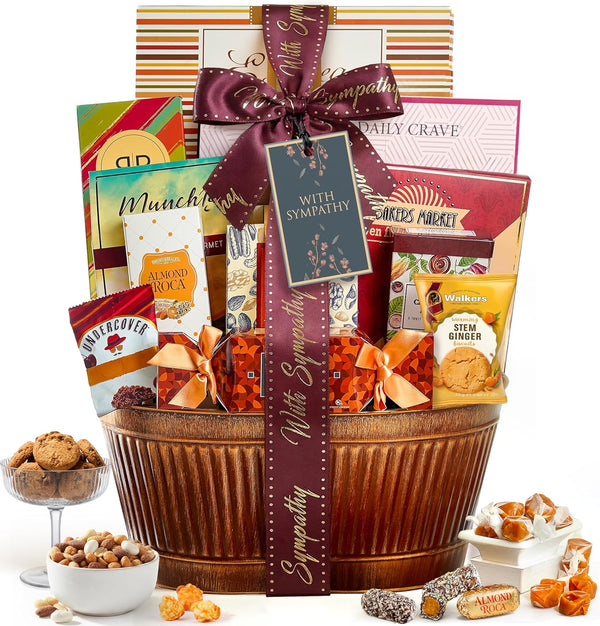 Broadway Basketeers Sympathy Gift Baskets Bereavement & Condolences Care Package with Gourmet