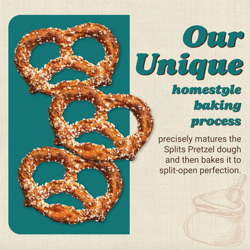 11 Oz. Pack 9 Unique Snacks Extra Salt Splits Pretzels, Original Split-Open Pretzels, Delicious Homestyle Baked Snack