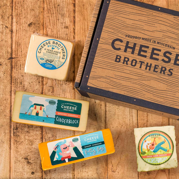 Cheese Bros. Cheddar Cheese | Made in Wisconsin (Variety Pack, 4 Count)