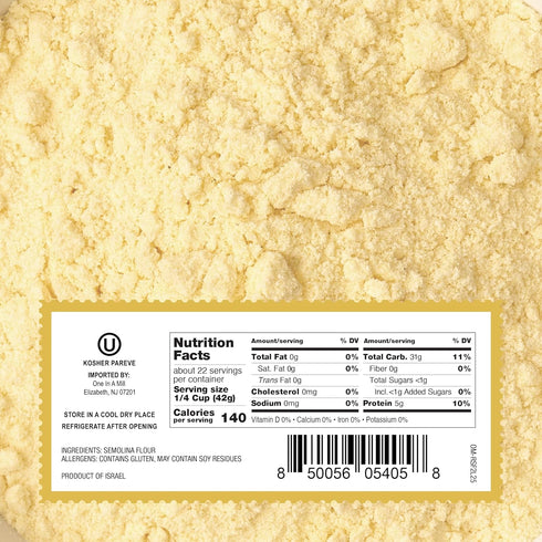 ONE IN A MILL 2 LB Pack 2 Packed Semolina Flour of | High Protein Durum Wheat Flour for Pizza Dough, Pasta, Bread