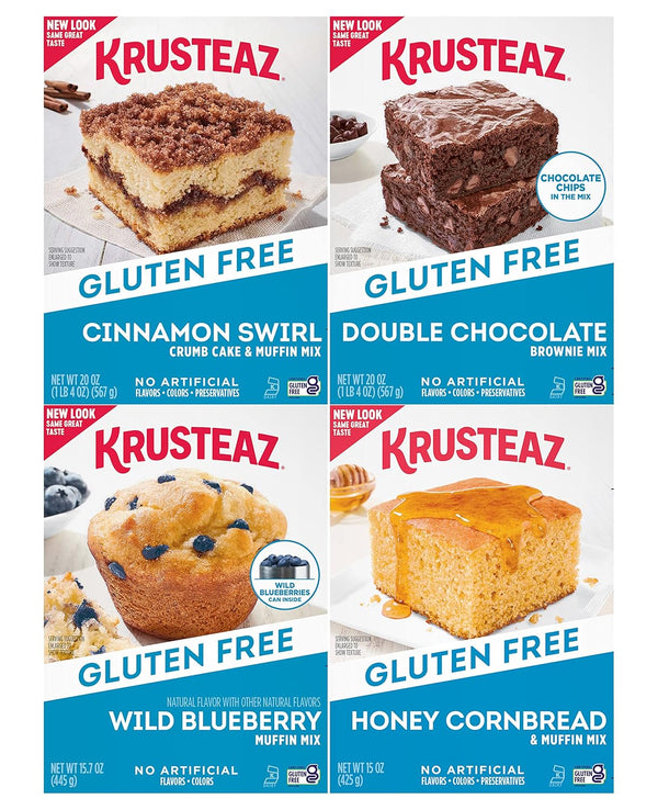 Krusteaz Gluten Free Baking Mix Variety Pack, 1 Cinnamon Swirl Cake Mix,