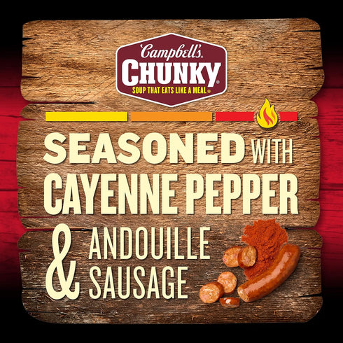 18.8 oz (Pack 12) Campbells Chunky Soup, Spicy Chicken and Sausage Gumbo, Can