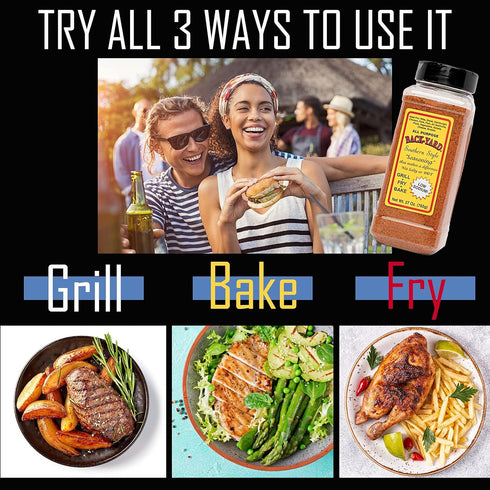 #1 27 oz PACK (27 oz, 3) All Purpose Seasoning | BACK-YARD Southern Style Original | Value Size - RESTAURANT | Sprinkle