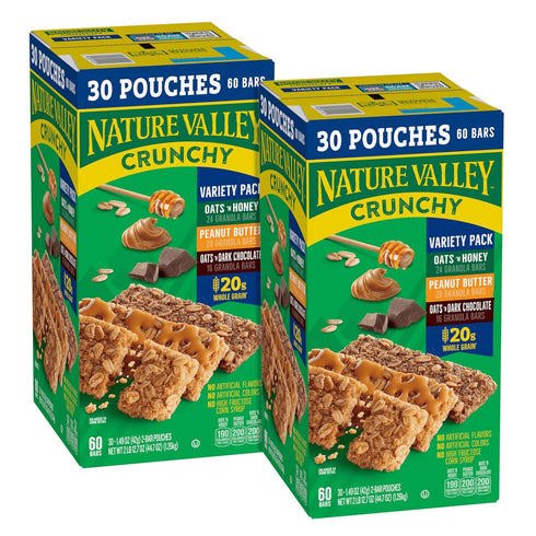 Nature Valley Crunchy Granola Bars, Value Pack, 120 Bars, 89.4 OZ Count