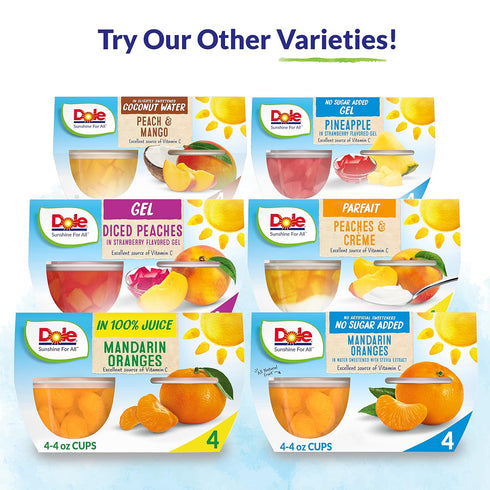 Dole Fruit Bowls Cherry Mixed Fruit in 100% Juice, 4oz, 24 Total Cups, Gluten & Dairy Free Snacks