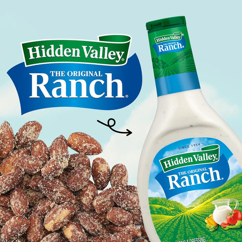 7 oz Snak Club Almonds with Hidden Valley Ranch Seasoning, Roasted Almonds, Gluten-Free and Kosher Snack, Resealable