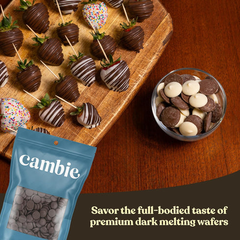 2 Cambie Dark Chocolate Wafers, Melting Chocolate Candy Melts - Pounds Baking Dark Chocolate For Dipping Chocolate