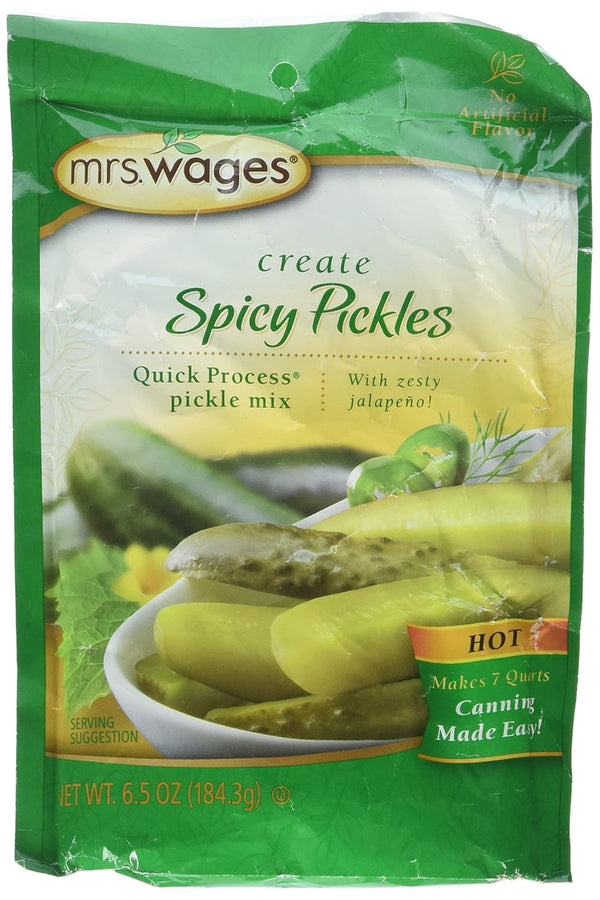 Mrs. Wages Hot Spicy Pickle Canning Mix, One 6.5 Ounce Package