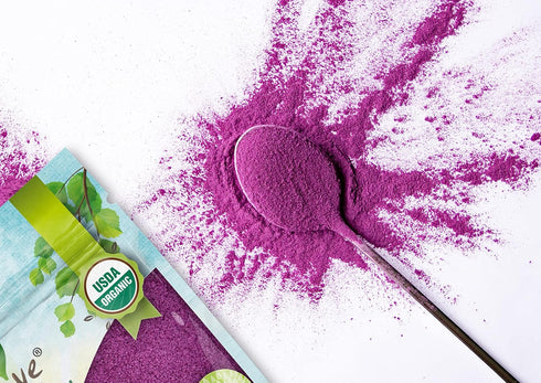 1.5 100% Food to Live Organic Purple Sweet Potato Powder, Pounds Non-GMO, Pure, Dried, Raw, No Sugar Added. Vegan