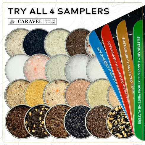 Infused Sea Salt Sampler Set, Finishing Salt for Seasoning, Gourmet Cooking Gift, 0.5 oz x Bundle of 6