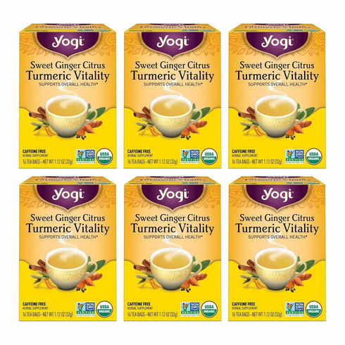 Yogi Tea Sweet Ginger Citrus Turmeric Vitality - 16 Bags per Pack