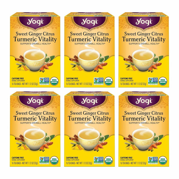Yogi Tea Sweet Ginger Citrus Turmeric Vitality - 16 Bags per Pack