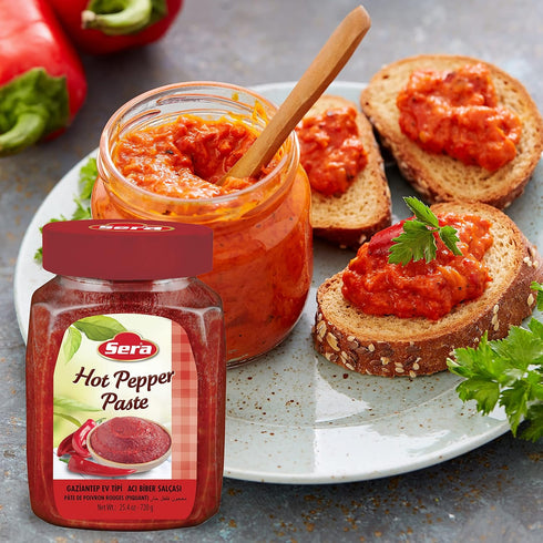 25.4 Oz (2 PACK) Sera Hot Pepper Paste Jar | No Sugar | No Artificial Preservatives | Add a Unique, Peppery and Spicy