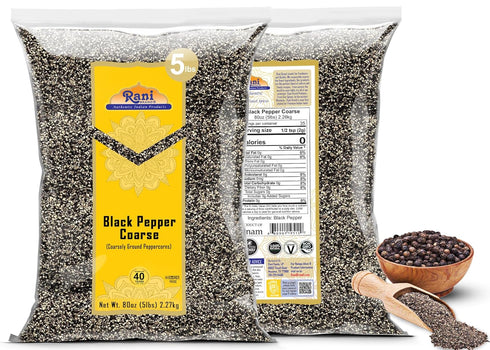 28 80oz (5lbs) 2.27kg Rani Black Pepper Coarse Ground Mesh (Table Grind) Bulk ~ All Natural | Vegan | Gluten Friendly |