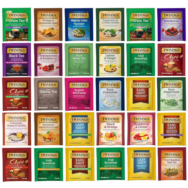 Twinings Tea Bags Sampler Assortment Variety Pack (30 Count) 30 Different Flavours