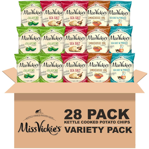 Miss Vickie's Kettle Cooked Potato Chips, Variety Pack, 1.375 Ounce (Pack of