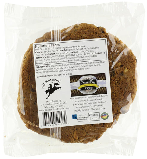 3 (Pack 12) Gluten-Free Prairie Hunger Buster Cookie, Certified Gluten Free Purity Protocol, Ounces