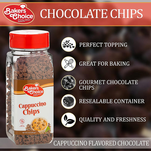 Baker's Choice 9 oz. Cappuccino Flavored Chocolate Chips - Dairy Free, Kosher