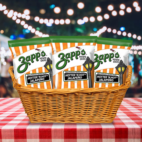 Pack (1.5 oz 25 Count) Zapps New Orleans Kettle-Style Potato Chips Variety Bags, Includes Voodoo, Hotter N' Hot