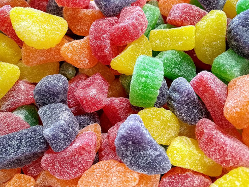 EMPORIUM CANDY TASTY TREATS FOR THE TUMMY 2 lb Fruit Gel Slices Candy Assorted Fruit Jellies, Sugar Coated Chewy, Old