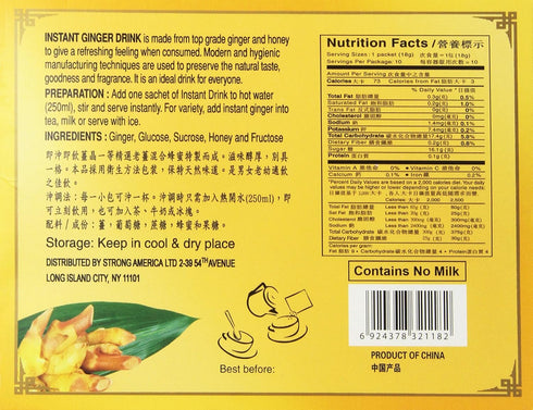 DALI 20-count All Natural Instant Honeyed Ginger Drink Bags