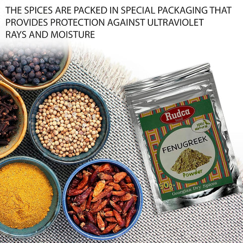 Rudca Food Utsho-Suneli Fenugreek Blue, 100% Natural Dry Spice, Imported from Georgia, 1.78 oz/50 gr