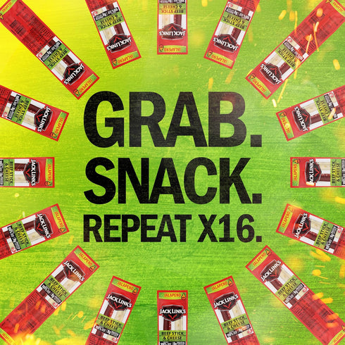 Pack,Made 100% Cheese,8g 1.2 Ounce,16 Count (Pack 2) Jack Link's Jalapeno Beef & Cheese Combo,Spicy Snack with Beef