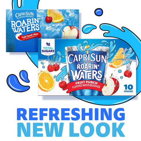 40 Pack, 4 10 Capri Sun Roarin' Waters Fruit Punch Flavored with other natural flavor Water Beverage, ct Boxes of Drink