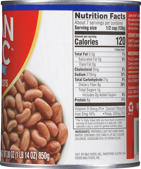 Joan of Arc 30 Beans, Light Red Kidney, Ounce