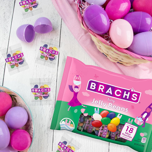 9oz 18 Count Brach's Tiny Jelly Beans, Egg Fillers, Jelly Beans for Easter Basket Stuffers, Bag