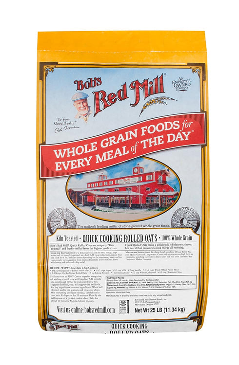 Bob's Red Mill Quick Cooking Rolled Oats, 25 Pound