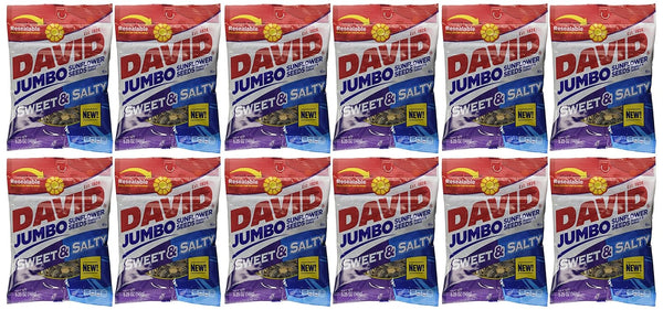 DAVID Sunflower Seeds Jumbo Sweet and Salty - Bag 5.25 oz each