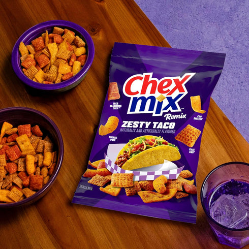 Chex Mix 11 oz Remix Zesty Taco Savory Snack Mix, Snack Bag, Family Size