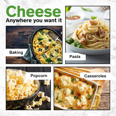 (21 oz) Healthier Comforts Organic Parmesan Cheese Powder - Real Aged Cheese Flavor Enhancer for Popcorn & Pasta.