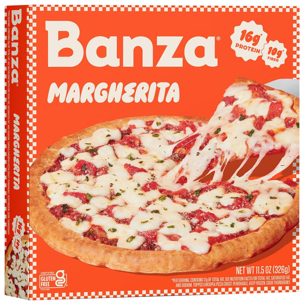 Banza Margherita Frozen Pizza from Chickpeas - High Protein, Gluten Free, 10.9oz