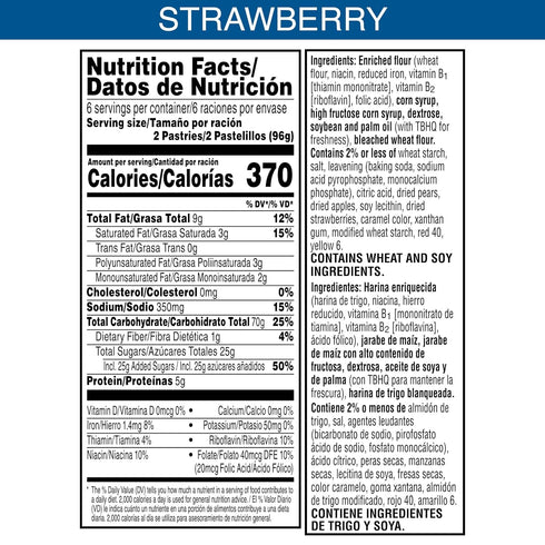 Pack, (12 Pop-Tarts Toaster Pastries, Breakfast Foods, Kids Snacks, Value Unfrosted Strawberry Pop-Tarts)