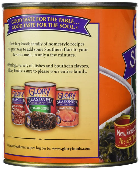 Glory Foods 27oz (Pack 4) , Seasoned, Kale Greens, Can