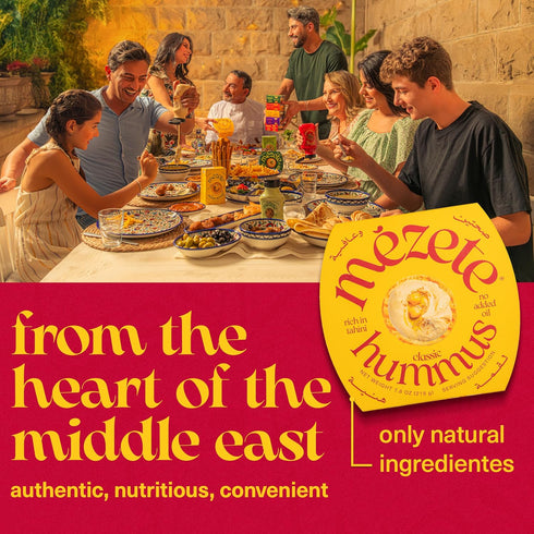 Hummus 100% Backpack 180g (Pack 1) Mezete | Classic Tahini Rich | No Added Oils | No Preservatives | All Natural |